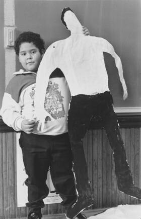 Luis Hernandez and his Self Portrait, Hans Christian Anderson Elementary School, Chicago, from Changing Chicago