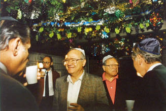 Men in Succah, Loop Synagogue