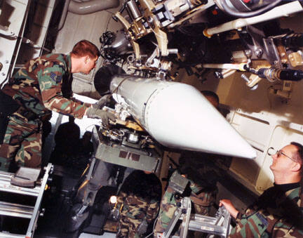 Untitled (B61-11 "earth penetrator" bomb in B-2 bomber, whiteman Air Force Base, Missouri)