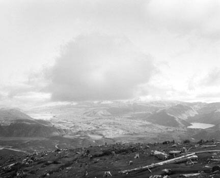 Mt. St. Helens Shrouded In Its Own Cloud-From a Point 6 Miles NW of Mt. St. Helens, Washington