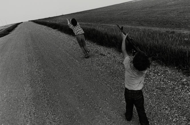 Shea Kids Playing, Hazelton, North Dakota, from the "Farm Families" project