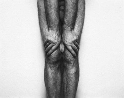 Self-Portrait (Legs and Hands, Thumbs together)