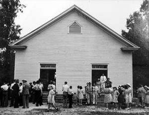 North Carolina Farm Woman, after church, this woman was called "Queen" Wheeley's Church, Person County