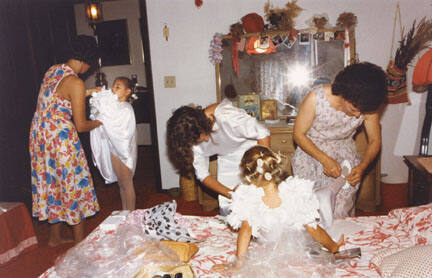 Flower Girls Being Dressed for the Wedding of Maria Hondros, from Changing Chicago