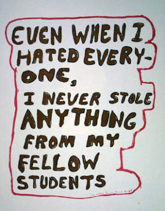 "Even when I hated everyone...", from the School of the Art Institute of Chicago, 1995 Graduate and Faculty Portfolio