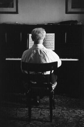 My Father Practicing in Hotel Room, Rome, from the "Eva Rubinstein" Portfolio