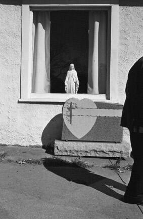 Man Passing Blank Gravestone, Northampton, from the "Eva Rubinstein" Portfolio