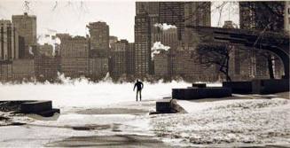 Unknown (man with smoke and buildings)