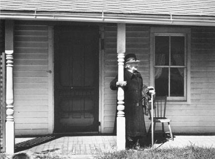 Old Woman Waiting for Bus, Newtown, CT