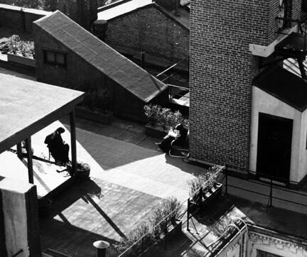 New York (nun reading on rooftop)