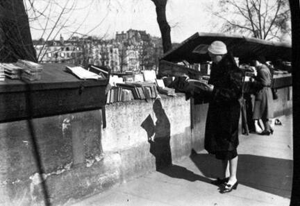 Elizabeth Reading At Outdoor Book Stall