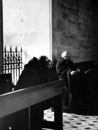 Trappist Cloister, Soligny sur Orne, France (two in pews)