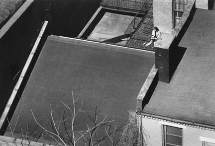 Greenwich Village, New York (woman on fire escape)