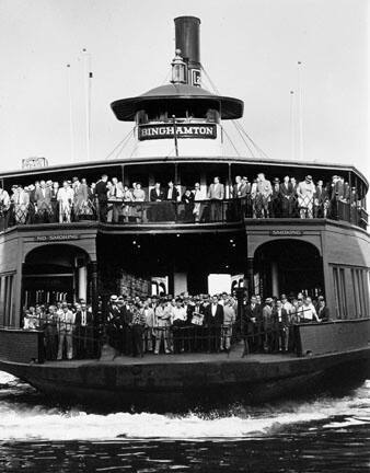 Ferryboat Binghamton, Hoboken Ferry, Arriving Barclay Street New York