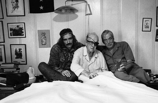 Dennis Hopper, Actor, John Ford, Director, John Huston, Director, 13 September 1971, Palm Springs, California