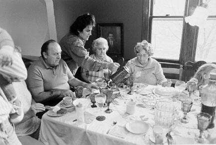 Grandpa Spurlin, Sandra, Grandma Stockwell and Great-Grandma Distolla, at Poppy's 2nd Birthday Party, Chicago, from Changing Chicago