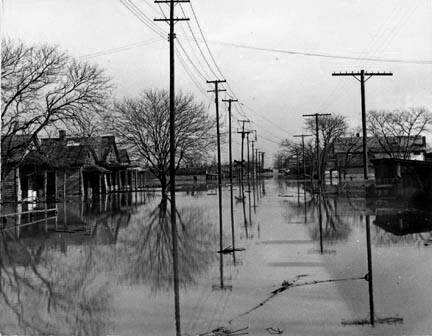 A flooded street in North Memphis, Tennessee