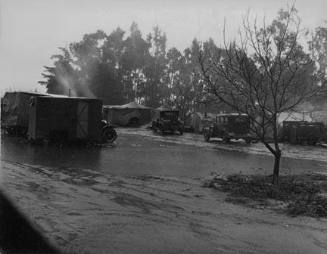 Migrant camp in California during the pea harvesting. San Luis Obispo County, California