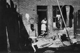 Backyard of Negro dwelling in slum area near the House office building, Washington, D.C.