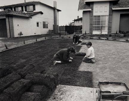 I bought the lawn in six-foot rolls.  It's easy to handle.  I prepare the ground and my wife and son helped me roll out the grass.  In one day you have a front yard.