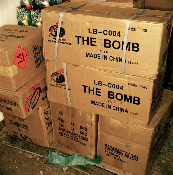 Boxes of Stored Fireworks Ready for Display, from the "Winter Blast" series