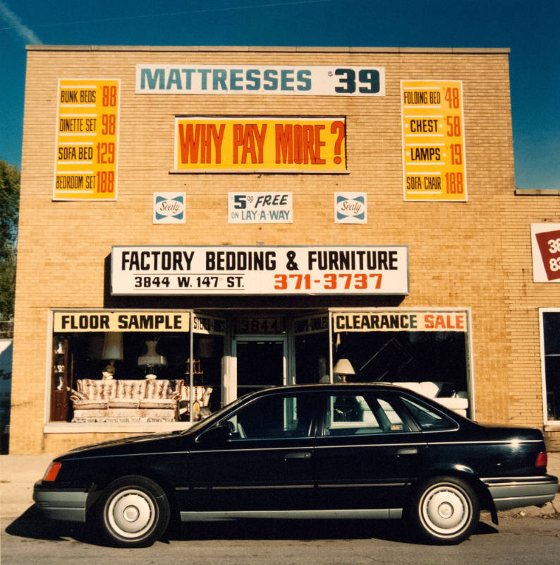 Factory Bedding & Furniture Store with 1987 Car, from Changing Chicago