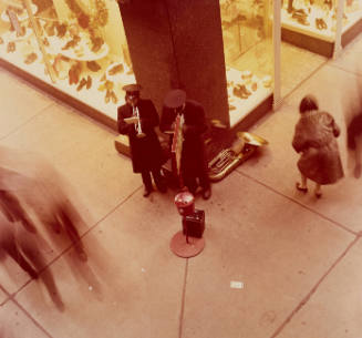 Untitled (street corner musicians, Marshall Fields, Chicago, triptych)