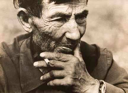 Untitled (weathered man smoking)