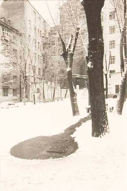 Untitled (snow in courtyard)