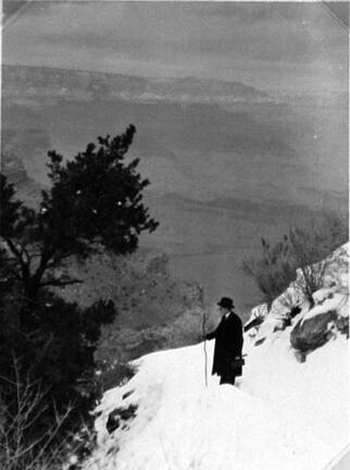 Untitled (man near rim of Grand Canyon)