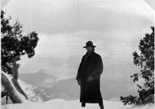 Untitled (man near rim of Grand Canyon)