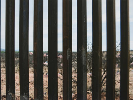 American Flags and Bollard Fence (looking into Mexico), from the "Working the Line" series