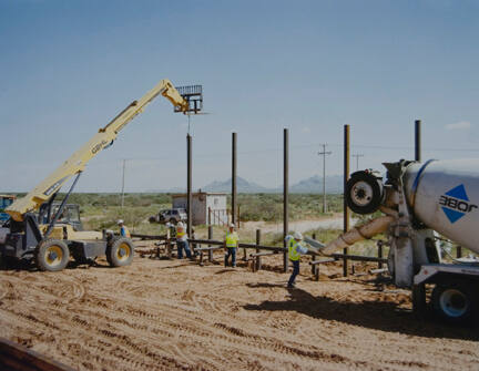 Pedestrian Fence Construction, U.S.-Mexico Border, from the "Working the Line" series