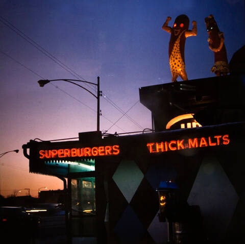 Superdawg, Dusk, Milwaukee and Devon, from the "Hot Dog Stands" series and Changing Chicago