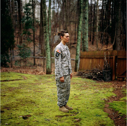 Wearing army uniform for me, Kennesaw, Georgia, from the "Love and War" series