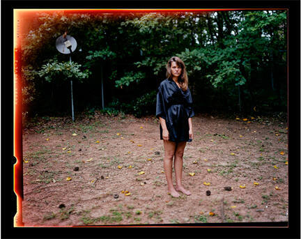 At home in black silk robe, Kennesaw, Georgia, from the "Love and War" series