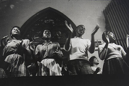 The Freedom Choir in the Tabernacle Baptist Church. High school students and children helped start the Selma movement.