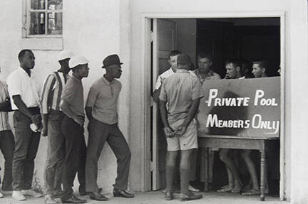 Demonstrations at an "all-white" swimming pool in Cairo, Illinois