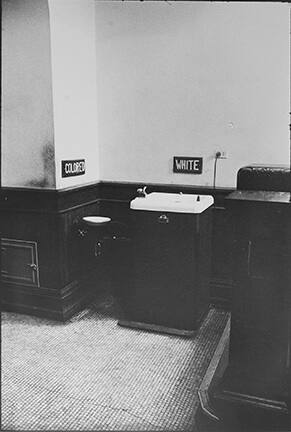 Segregated drinking fountains in the county courthouse in Albany, Georgia