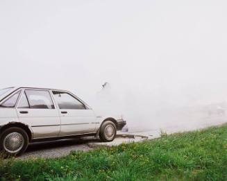 Car on Fire, Route 17, New York, from the "Domesticated" series, from the 29 x 29 Portfolio by the graduates of the MFA Photography, Video and Related Media Program at the School of Visual Arts