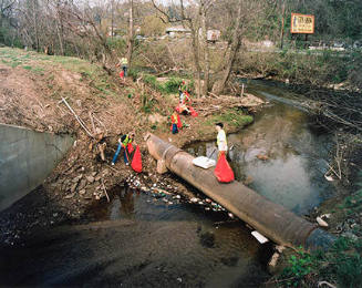 River Clean-up on the Swannanoa River, Asheville, North Carolina