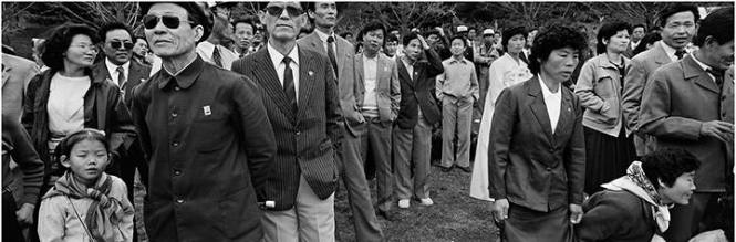 May Day celebrations in Pyongyang for the members of the Workers Party of Korea, May, 1992