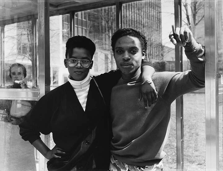 A Couple at a Main St. Bus Stop, Rochester, NY