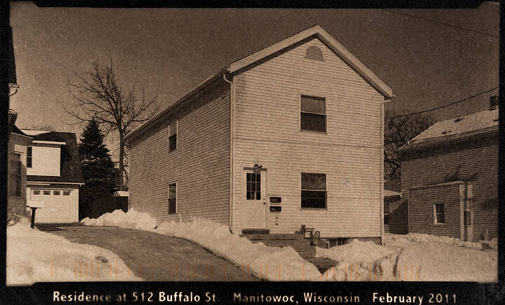 Residence at 512 Buffalo St. Manitowoc, Wisconsin February 2011, from the "Real Photo Postcards of People & Places" series