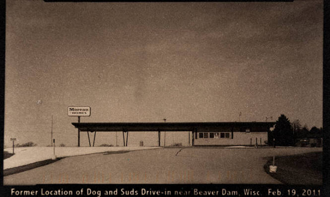 Former Location of Dog and Suds Drive-In near Beaver Dam, Wisconsin Feb. 19, 2011, from the "Real Photo Postcards of People & Places" series