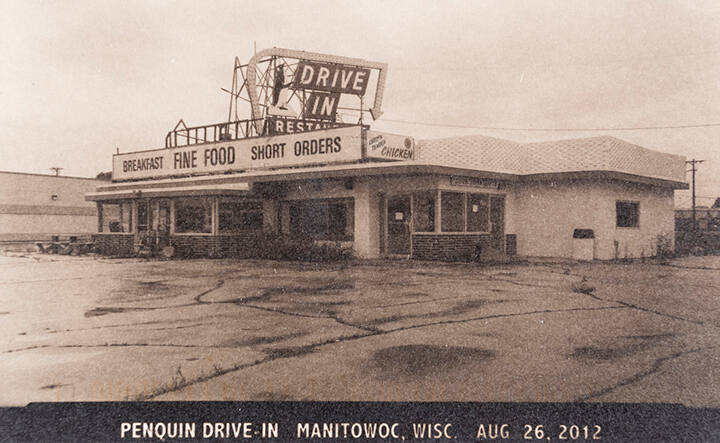 Penquin Drive-In Manitowoc, Wisc. Aug 26, 2012, from the "Real Photo Postcards of People & Places" series