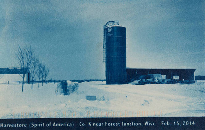 Harvestore (Sprit of America Co. K near Forest Junction, Wisc. Feb 15, 2014, from the "Real Photo Postcards of People & Places" series