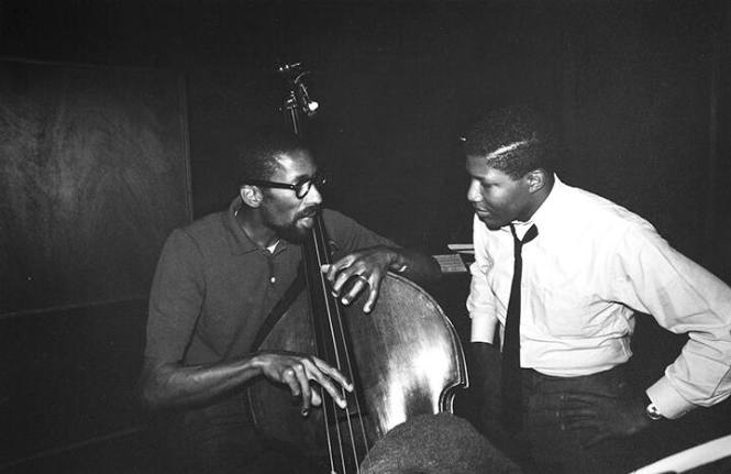 Ron Carter and Bob Cranshaw, recording studio, NYC