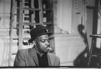 Count Basie, "Sound of Jazz" program rehearsal, television studio, NYC