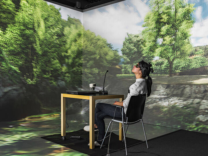 Madelaine in a Study of Stress Reduction in Virtual Reality, Bosch Lab, Swedish University of Agricultural Sciences, from the "Human Nature" series